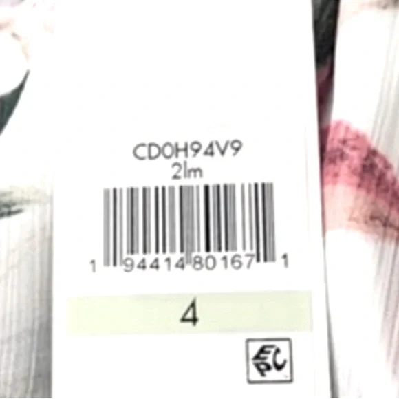 NEW Calvin Klein Flounce Sleeve Dress Ruffle Hem Floral White Lilac Pink Size 4 - Picture 3 of 13